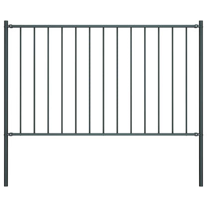 vidaXL Fence Panel Woerden with Posts Steel 1.7x1 m Anthracite 1
