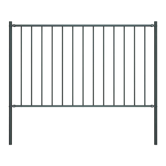 Fence Panel "Woerden" with Posts Steel 1,7x1 m Anthracite 1.7 x 1 m