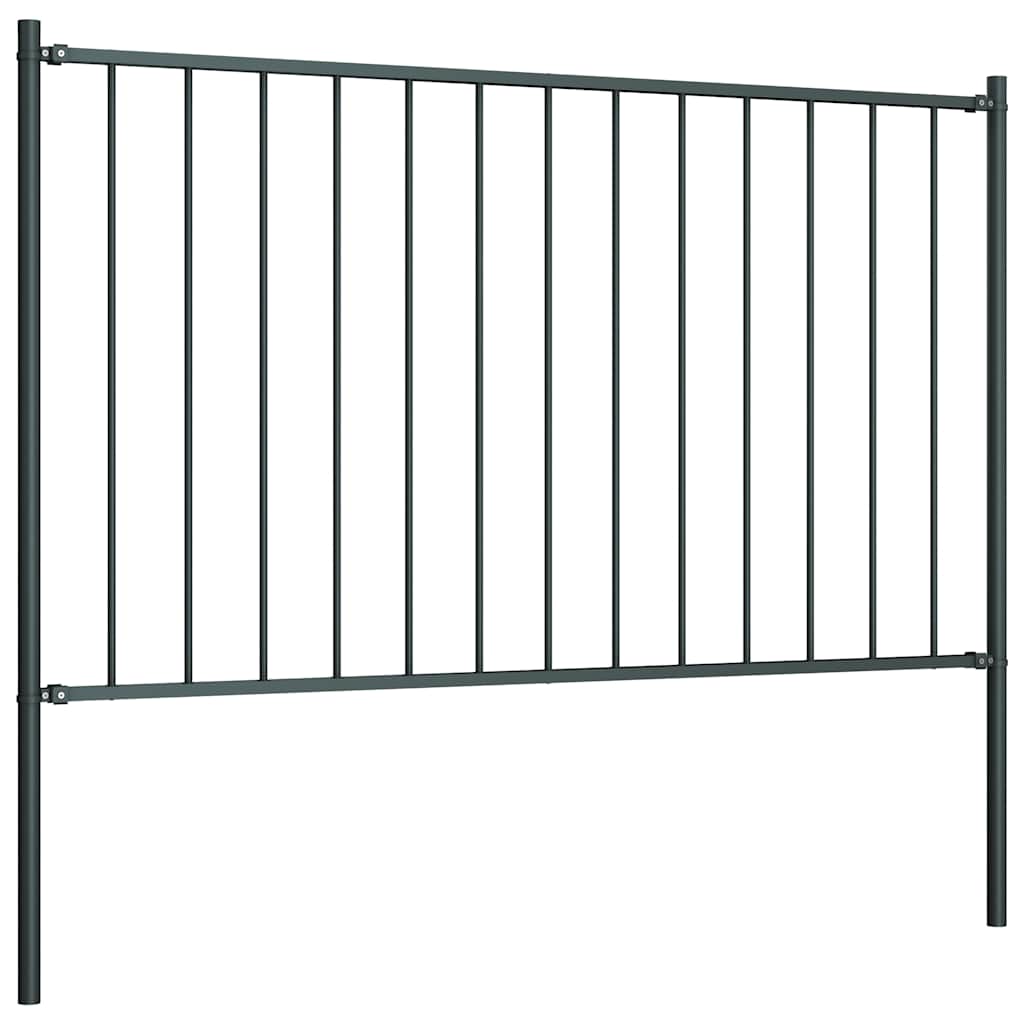 vidaXL Fence Panel Woerden with Posts Steel 1.7x1 m Anthracite 2
