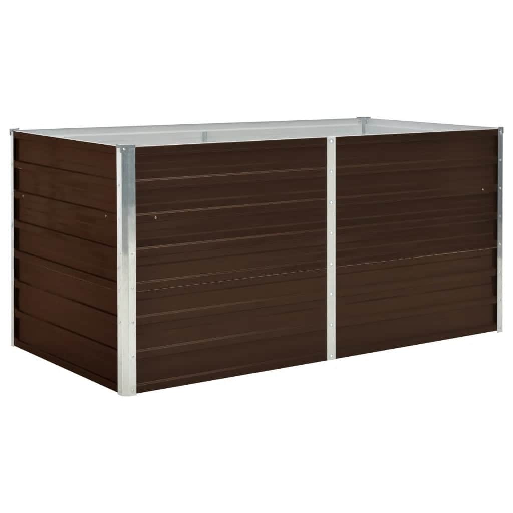 vidaXL Raised Garden Bed | Brown | Galvanised steel | Large | Durable 2