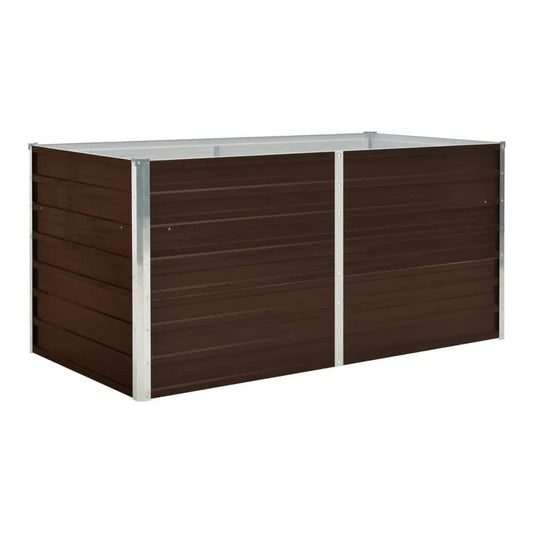 Garden Raised Bed Brown Galvanised Steel 160 cm 77 cm 80 cm