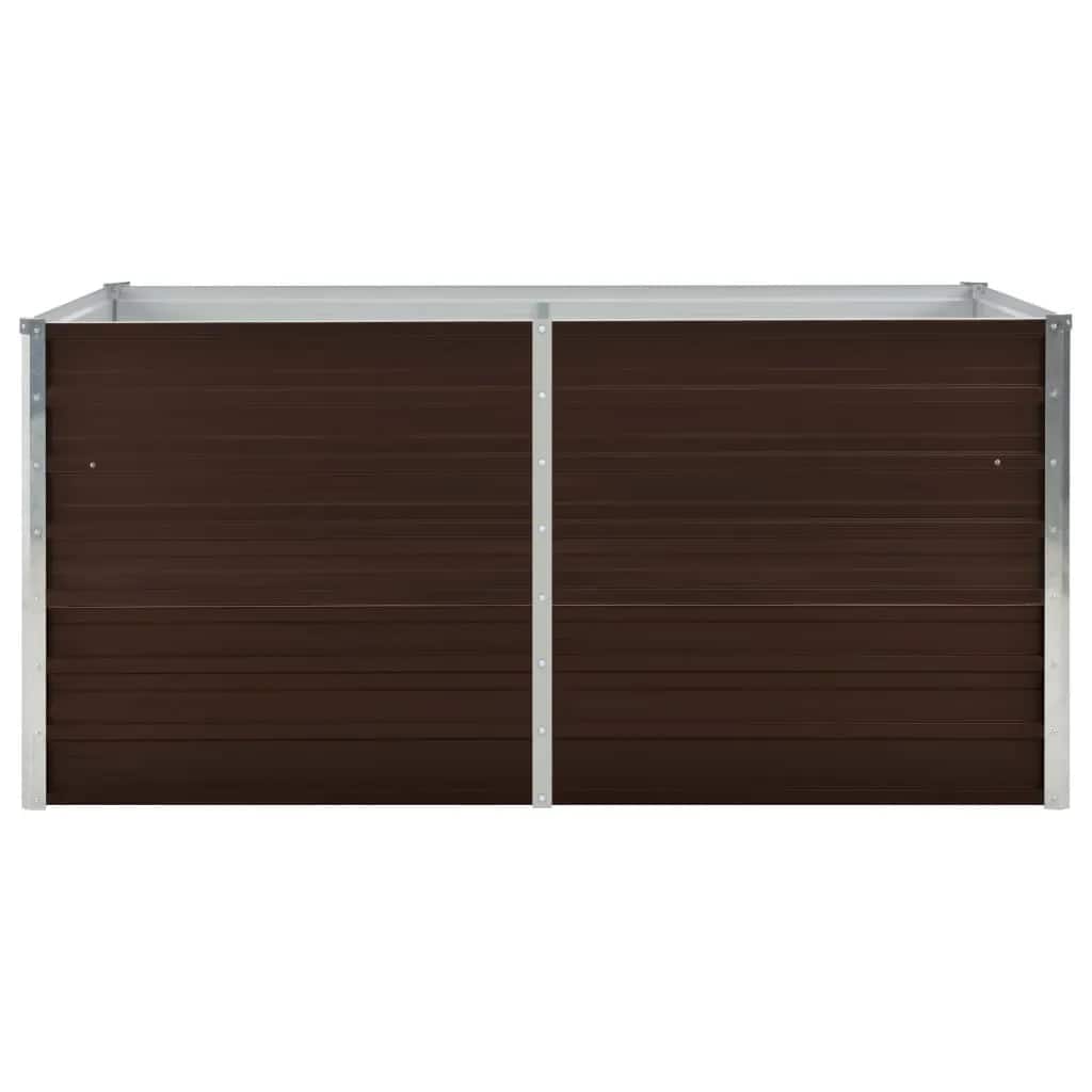 vidaXL Raised Garden Bed | Brown | Galvanised steel | Large | Durable 4