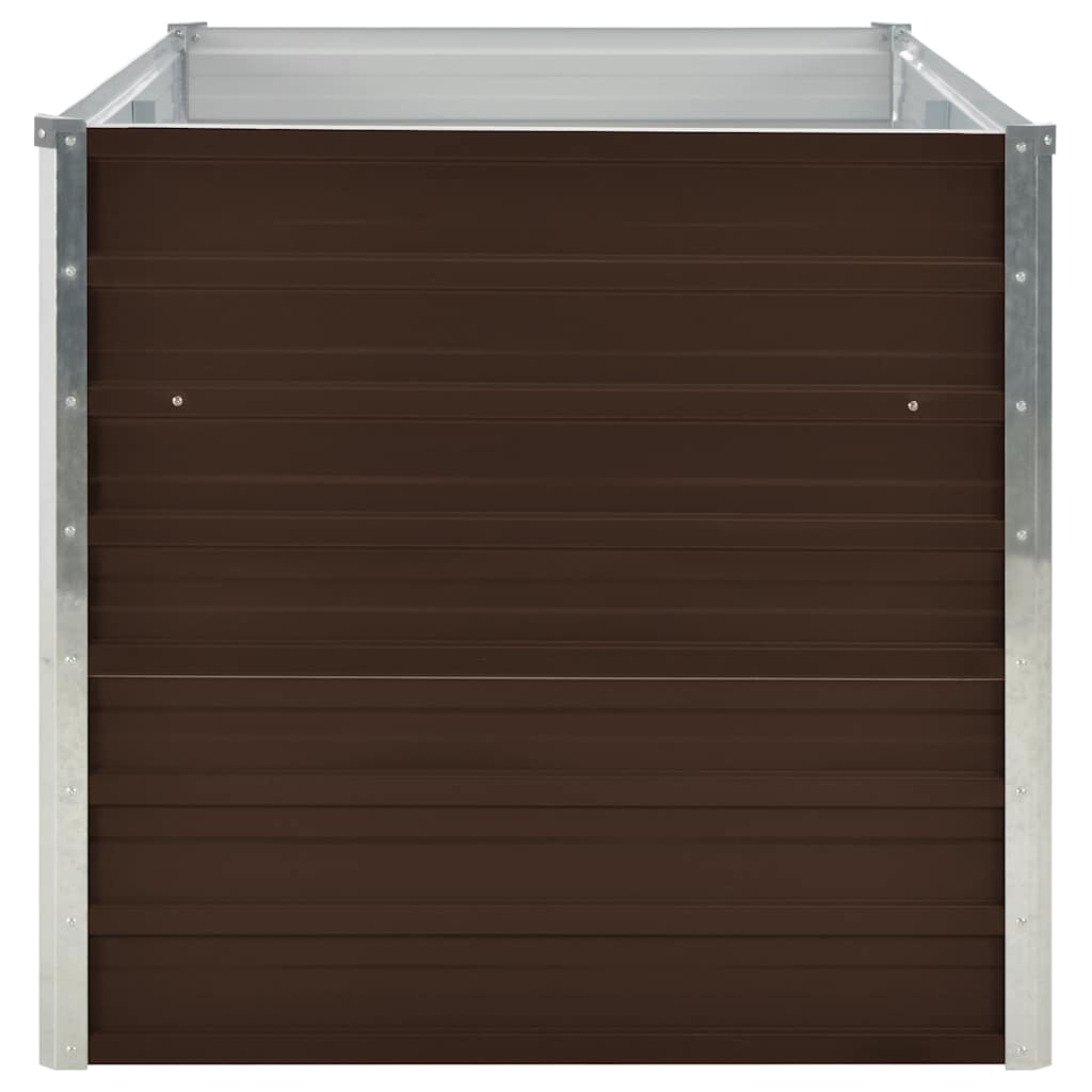vidaXL Raised Garden Bed | Brown | Galvanised steel | Large | Durable 5