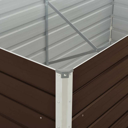 vidaXL Raised Garden Bed | Brown | Galvanised steel | Large | Durable 6
