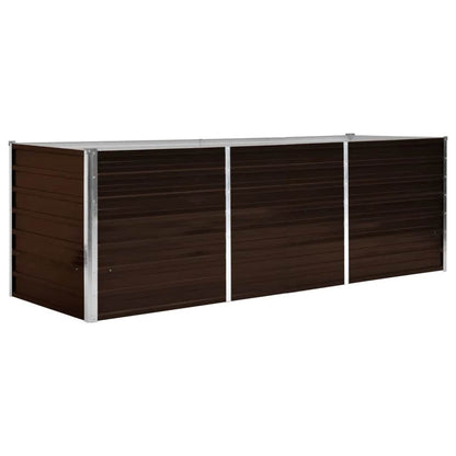 vidaXL Raised Bed | Brown | Galvanised Steel | 240x80x77 cm 2