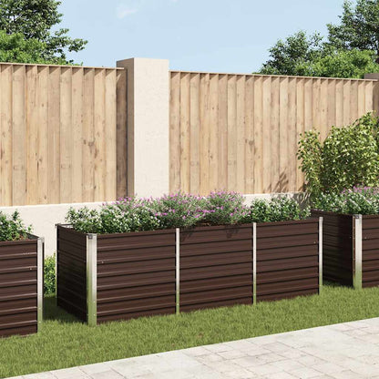 vidaXL Raised Bed | Brown | Galvanised Steel | 240x80x77 cm 1