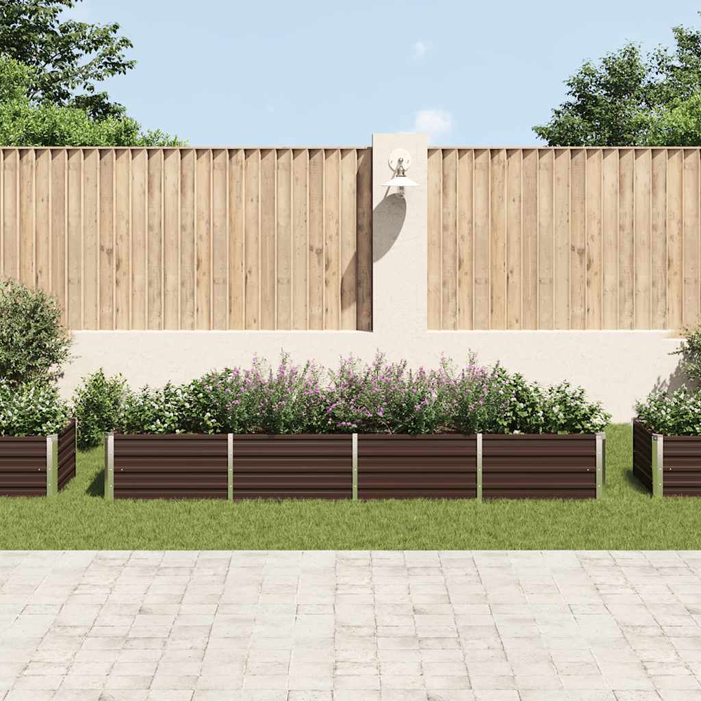 vidaXL Raised Bed | Brown | Galvanised Steel | 320x80x45 cm 3