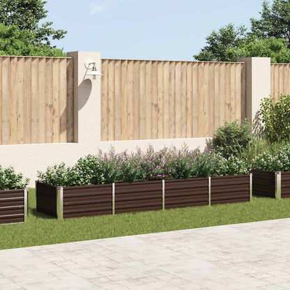 vidaXL Raised Bed | Brown | Galvanised Steel | 320x80x45 cm 1