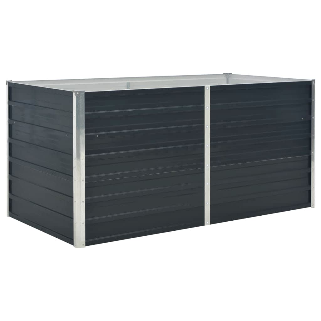 vidaXL Raised Garden Bed | Anthracite | Galvanised Steel | Medium | Durable 2
