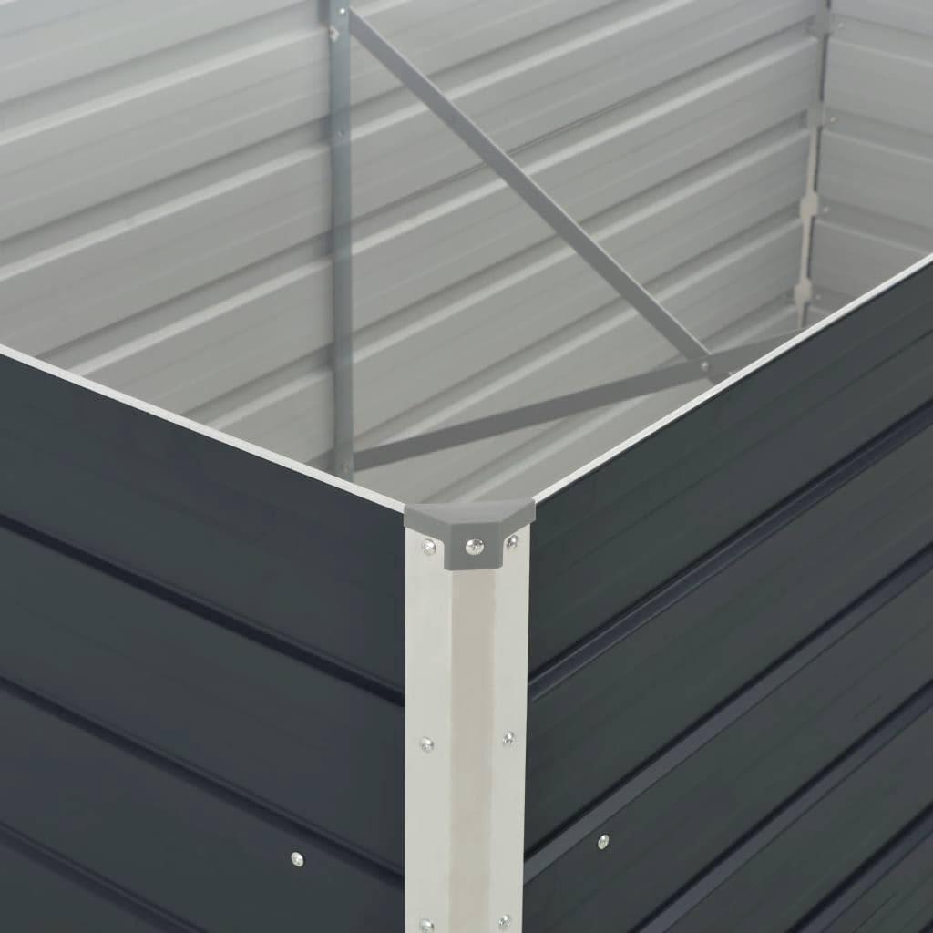 vidaXL Raised Garden Bed | Anthracite | Galvanised Steel | Medium | Durable 6