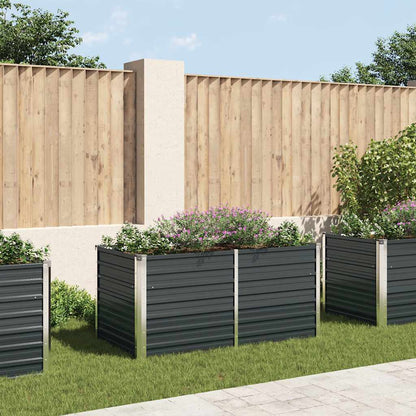 vidaXL Raised Garden Bed | Anthracite | Galvanised Steel | Medium | Durable 1