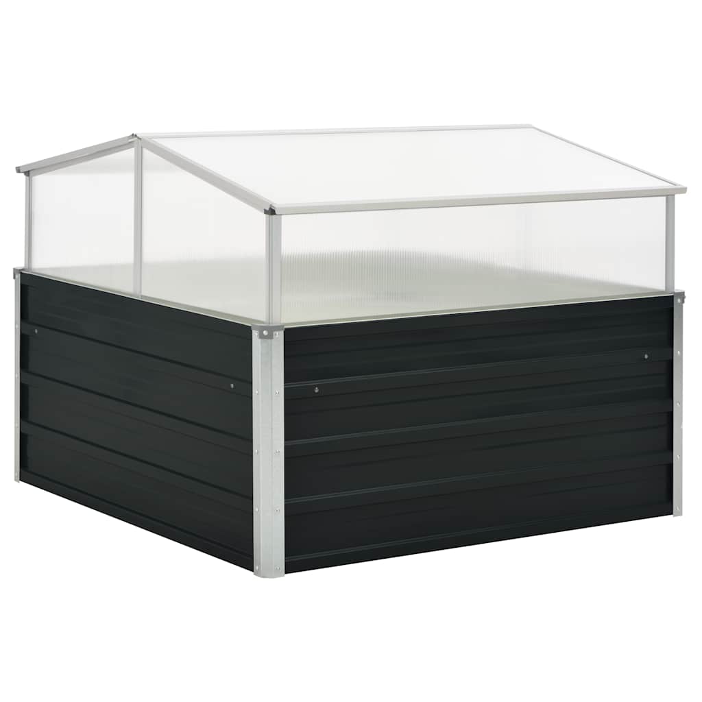 vidaXL Greenhouse Anthracite 100x100x77 cm Galvanised Steel 1