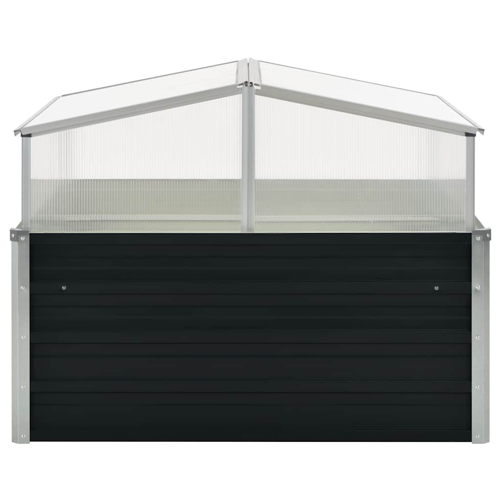vidaXL Greenhouse Anthracite 100x100x77 cm Galvanised Steel 2