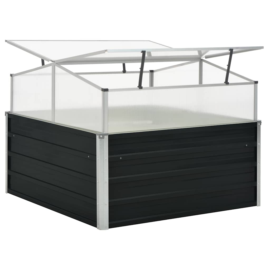 vidaXL Greenhouse Anthracite 100x100x77 cm Galvanised Steel 4