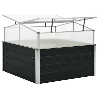 vidaXL Greenhouse Anthracite 100x100x77 cm Galvanised Steel 4