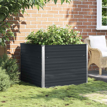 vidaXL Raised Garden Bed | Anthracite | Galvanised steel | 100x100x77 cm 3