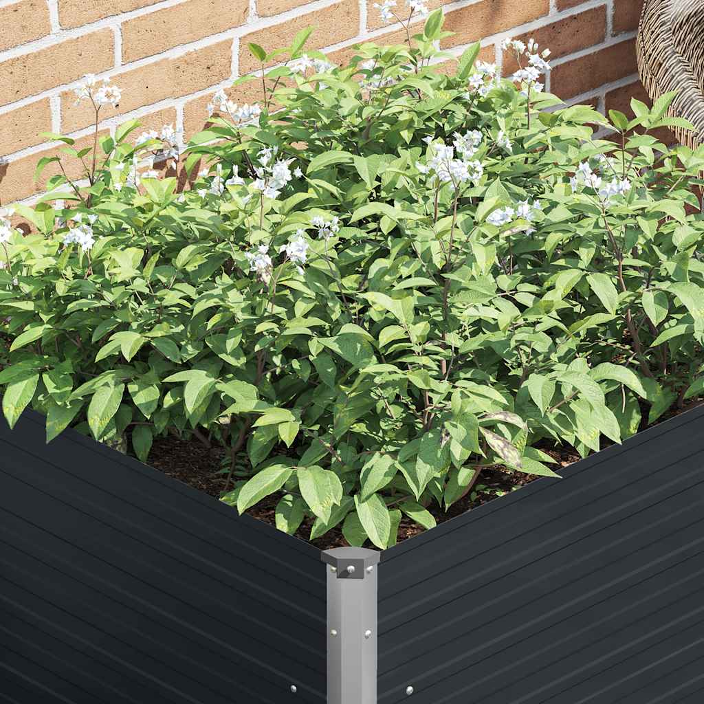 vidaXL Raised Garden Bed | Anthracite | Galvanised steel | 100x100x77 cm 4
