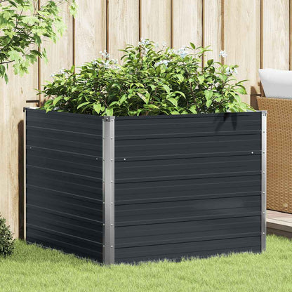 vidaXL Raised Garden Bed | Anthracite | Galvanised steel | 100x100x77 cm 1