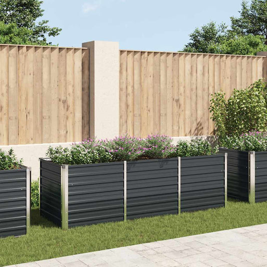 45726 vidaXL Garden Raised Bed Anthracite 240x80x77 cm Galvanised Steel 1