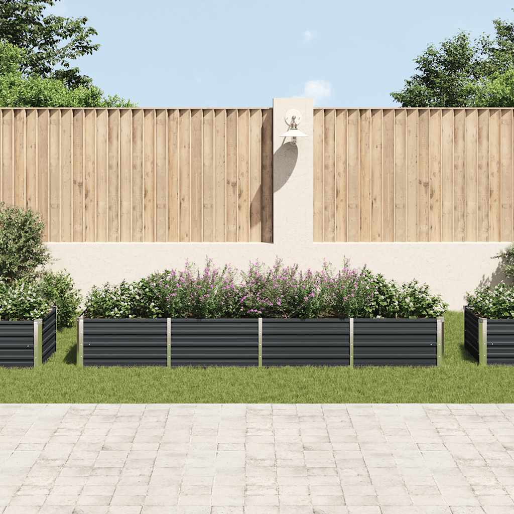 vidaXL Raised Bed | Anthracite | Galvanised steel | Large |  Durable 3