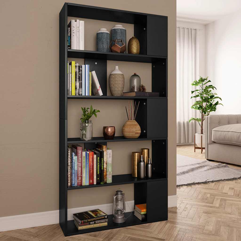 vidaXL Book Cabinet | Black | Engineered wood | 80 x 24 x 159 cm | Book Cabinet 1