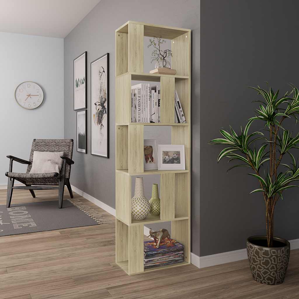 vidaXL Book Cabinet | Sonoma oak | Engineered wood | 45x24x159 cm | Book Cabinet 4