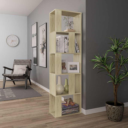 vidaXL Book Cabinet | Sonoma oak | Engineered wood | 45x24x159 cm | Book Cabinet 4