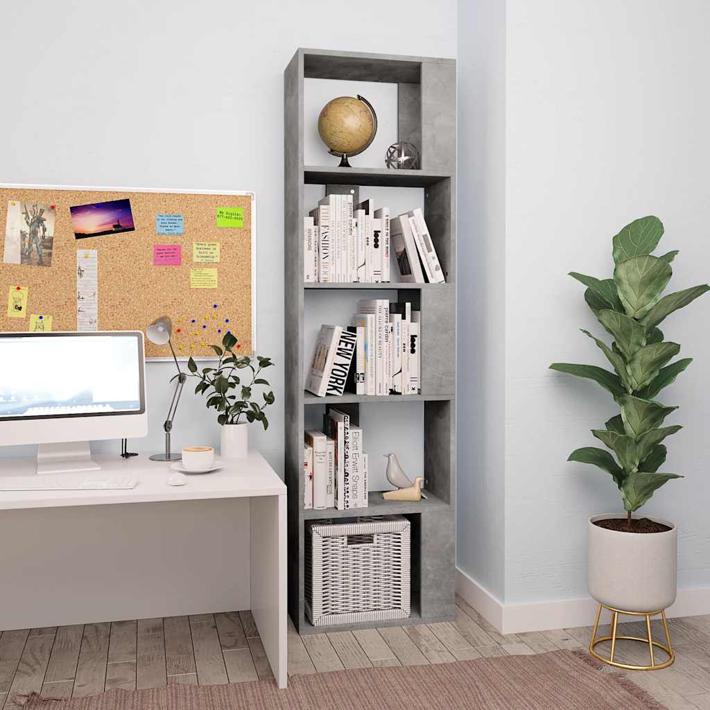 vidaXL Book Cabinet | Concrete Grey | Engineered Wood | 159 | Book Cabinet 1