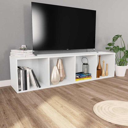 Book Cabinet/TV Cabinet 36x30x143 cm Engineered Wood Width 36 cm Height 143 cm White