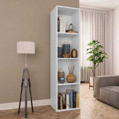 Book Cabinet/TV Cabinet 36x30x143 cm Engineered Wood Width 36 cm Height 143 cm White