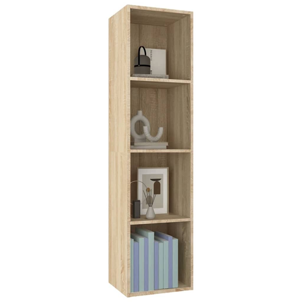 vidaXL Book Cabinet/TV Cabinet Sonoma Oak 36x30x143 cm Engineered Wood 4