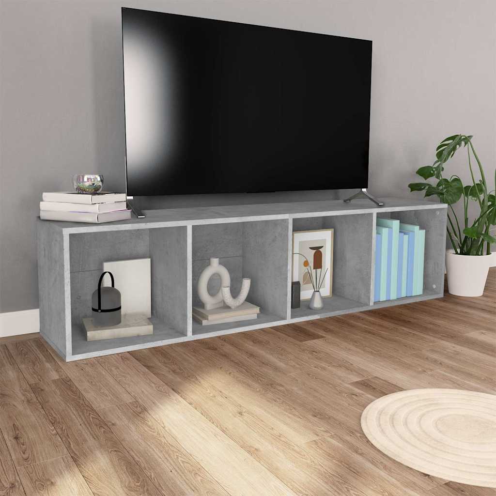 vidaXL Book Cabinet/TV Cabinet Concrete Grey 36x30x143 cm Engineered Wood 3