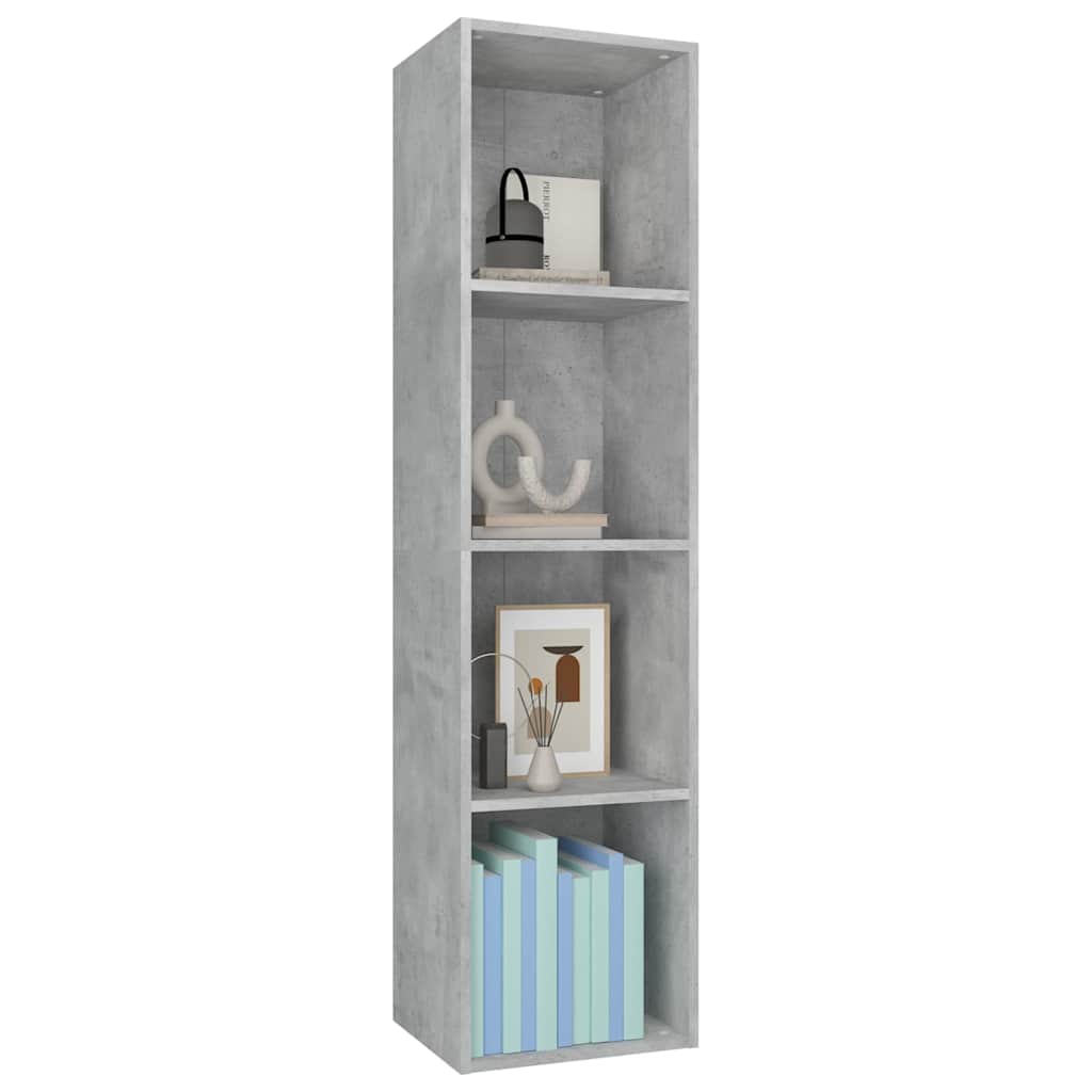 vidaXL Book Cabinet/TV Cabinet Concrete Grey 36x30x143 cm Engineered Wood 4