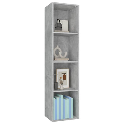 vidaXL Book Cabinet/TV Cabinet Concrete Grey 36x30x143 cm Engineered Wood 4