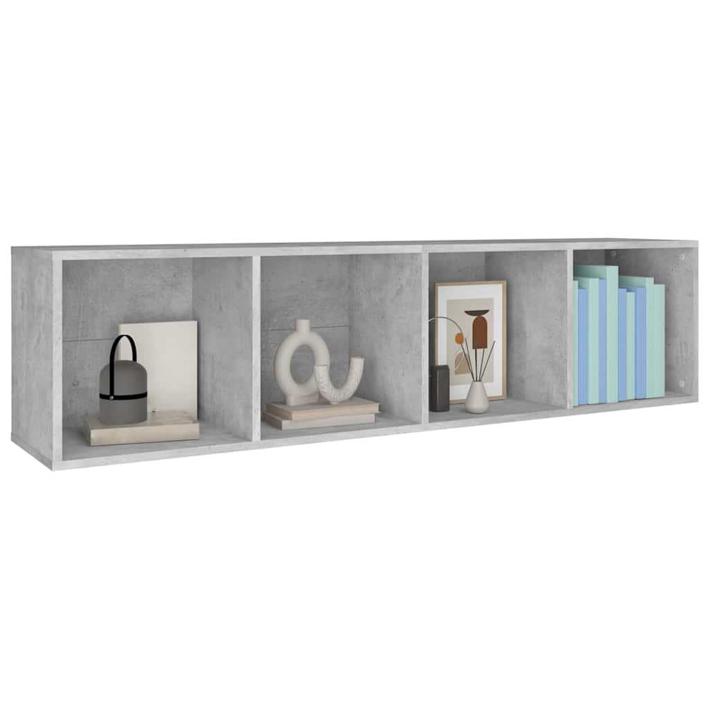 vidaXL Book Cabinet/TV Cabinet Concrete Grey 36x30x143 cm Engineered Wood 5