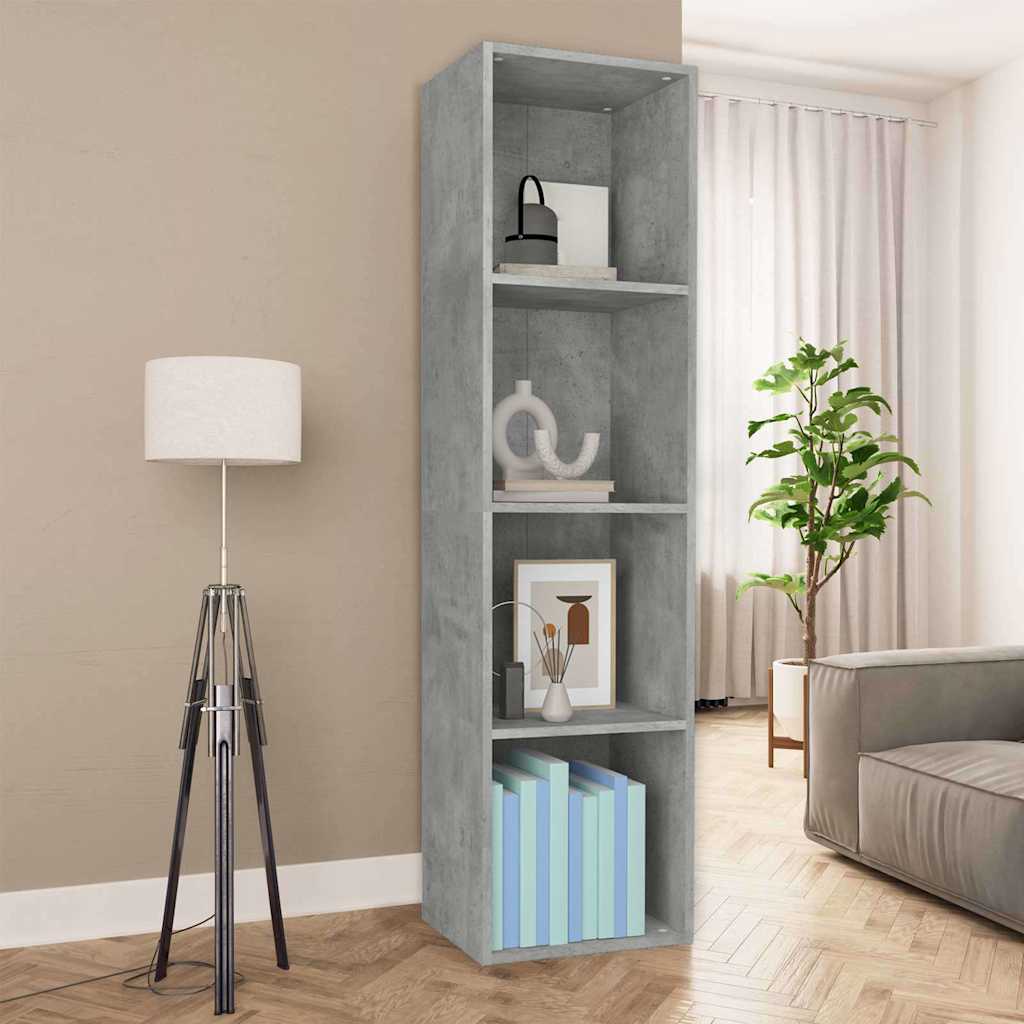 vidaXL Book Cabinet/TV Cabinet Concrete Grey 36x30x143 cm Engineered Wood 1