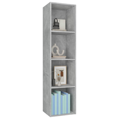Book Cabinet/TV Cabinet 36x30x143 cm Engineered Wood Width 36 cm Height 143 cm Concrete grey