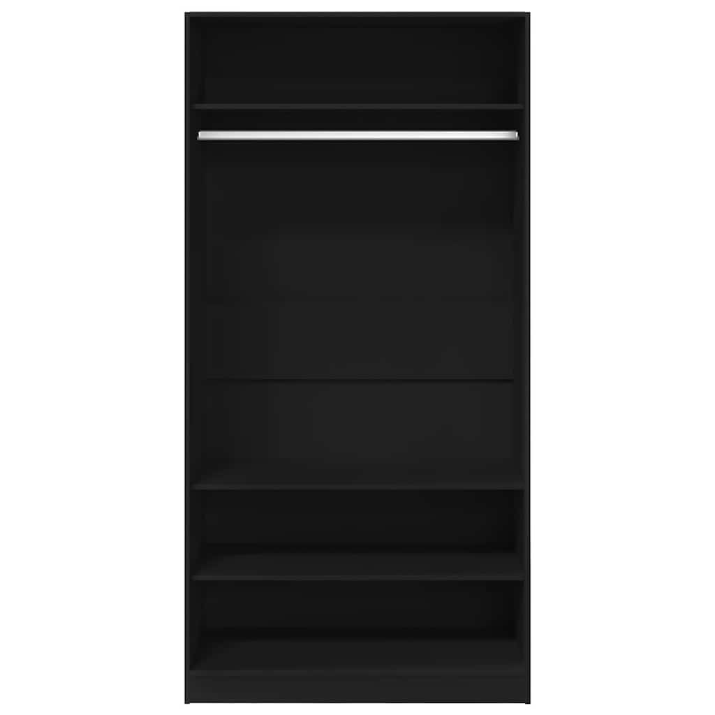 vidaXL Wardrobe | Black | Engineered wood | Compact | Wardrobe | Rectangular 4