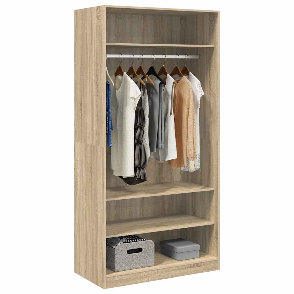 vidaXL Wardrobe | Sonoma oak | Engineered wood | Compact | Wardrobe 3