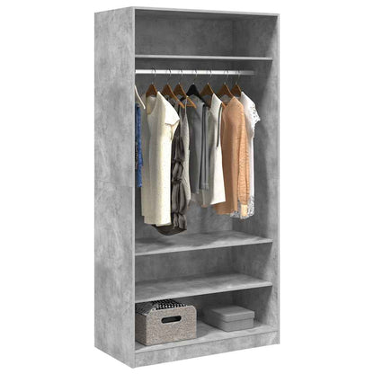 vidaXL Wardrobe | Concrete Grey | Engineered Wood | Large | Wardrobe 3