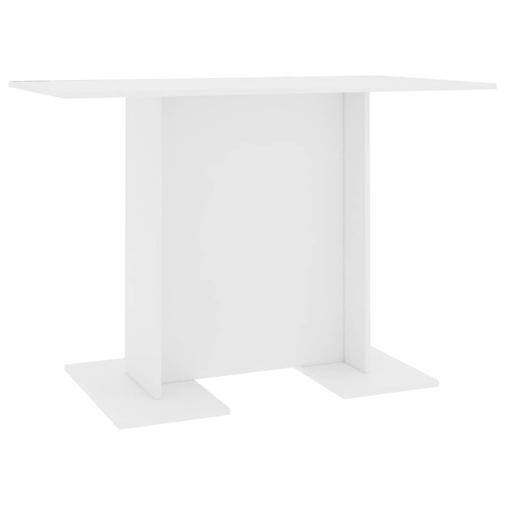 800243 vidaXL Dining Table White 110x60x75 cm Engineered Wood 2