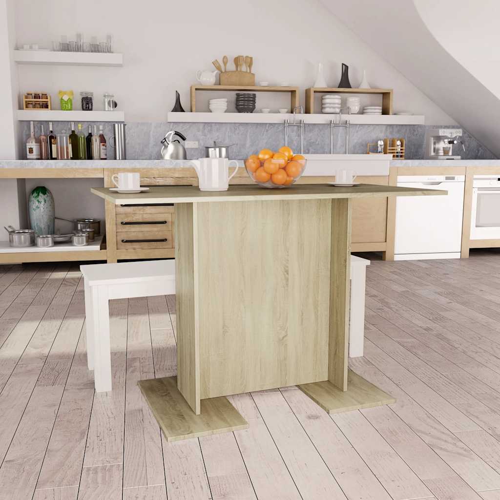800246 vidaXL Dining Table Sonoma Oak 110x60x75 cm Engineered Wood 1