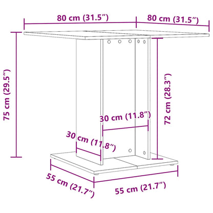 800256 vidaXL Dining Table Concrete Grey 80x80x75 cm Engineered Wood 6