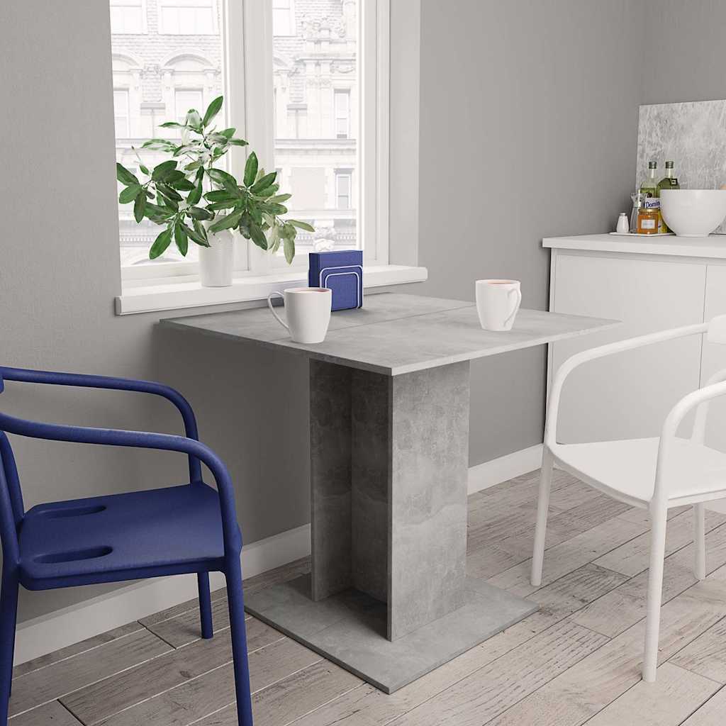 800256 vidaXL Dining Table Concrete Grey 80x80x75 cm Engineered Wood 1