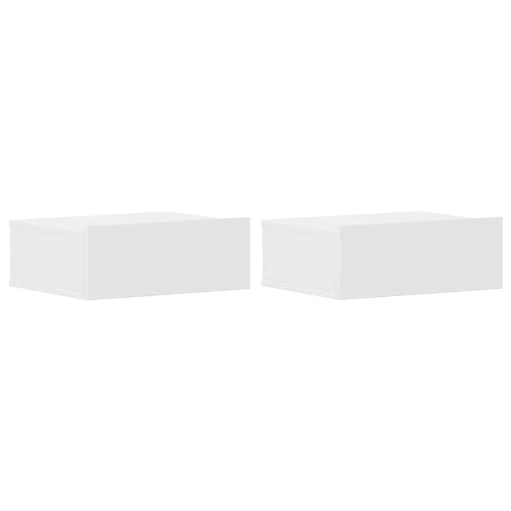 vidaXL Floating Nightstands 2 pcs White 40x30x15cm Engineered Wood 2