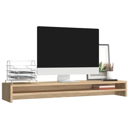 vidaXL Monitor Stand Sonoma Oak 100x24x13 cm Engineered Wood 3