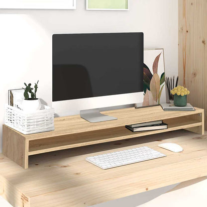 vidaXL Monitor Stand Sonoma Oak 100x24x13 cm Engineered Wood 1