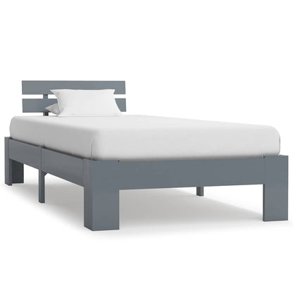 vidaXL Bed Frame without Mattress Grey Solid Pine Wood 100x200 cm 1