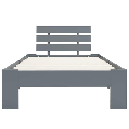 vidaXL Bed Frame without Mattress Grey Solid Pine Wood 100x200 cm 3