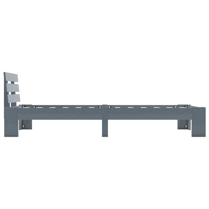 vidaXL Bed Frame without Mattress Grey Solid Pine Wood 100x200 cm 4